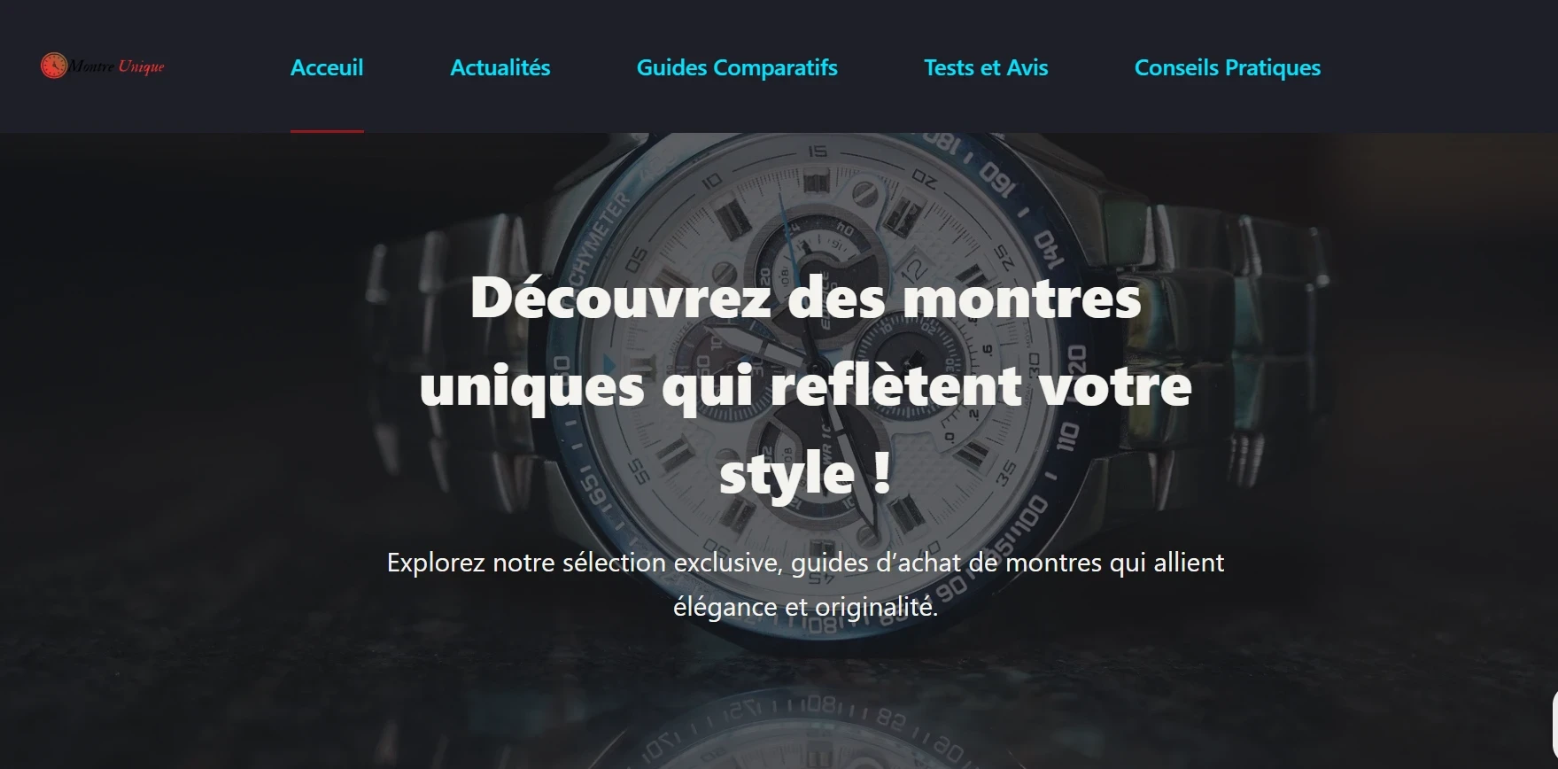 Capture du projet Montre Unique