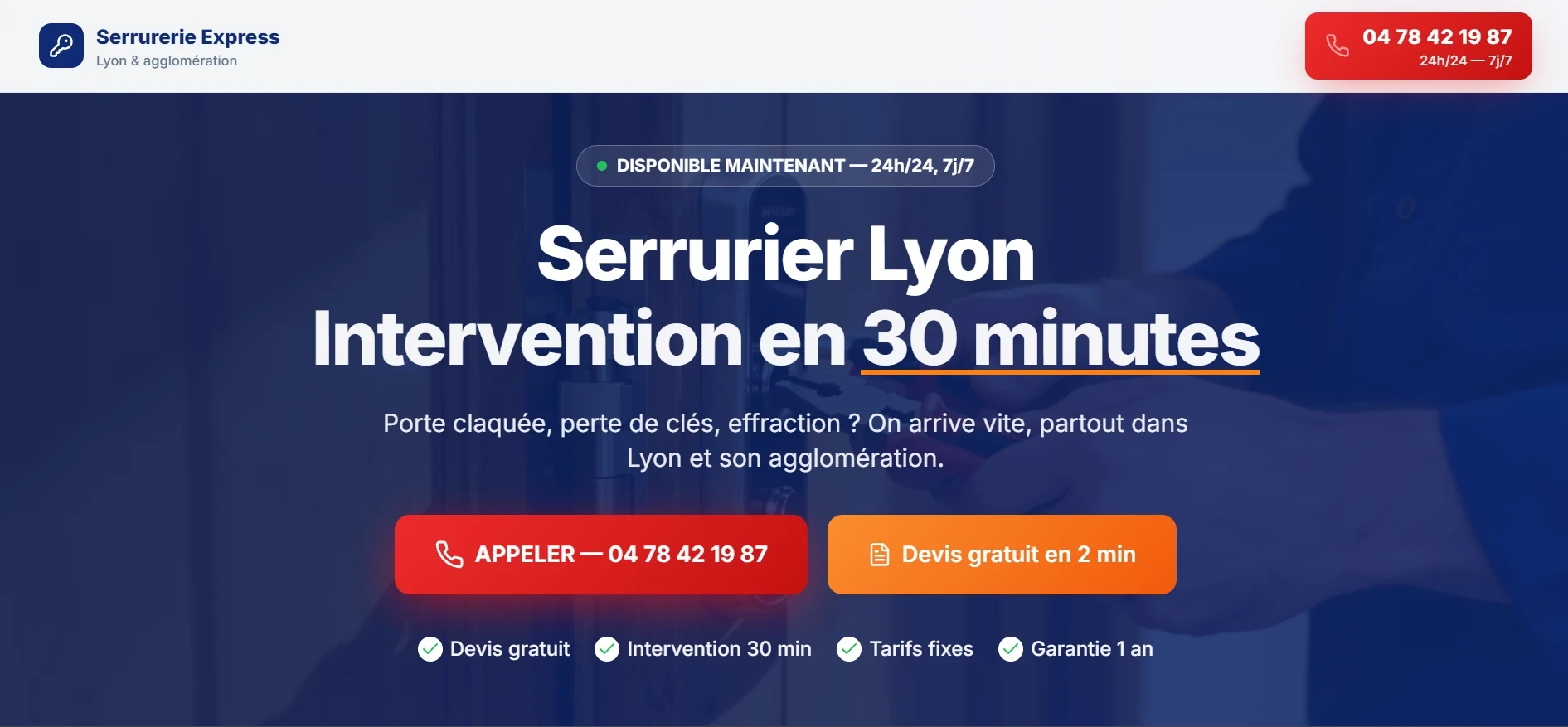 Capture du projet Serrurier